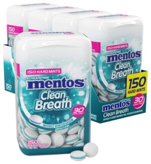 Mentos Clean Breath Hard Candy Intense Wintergreen 150ct 4pk